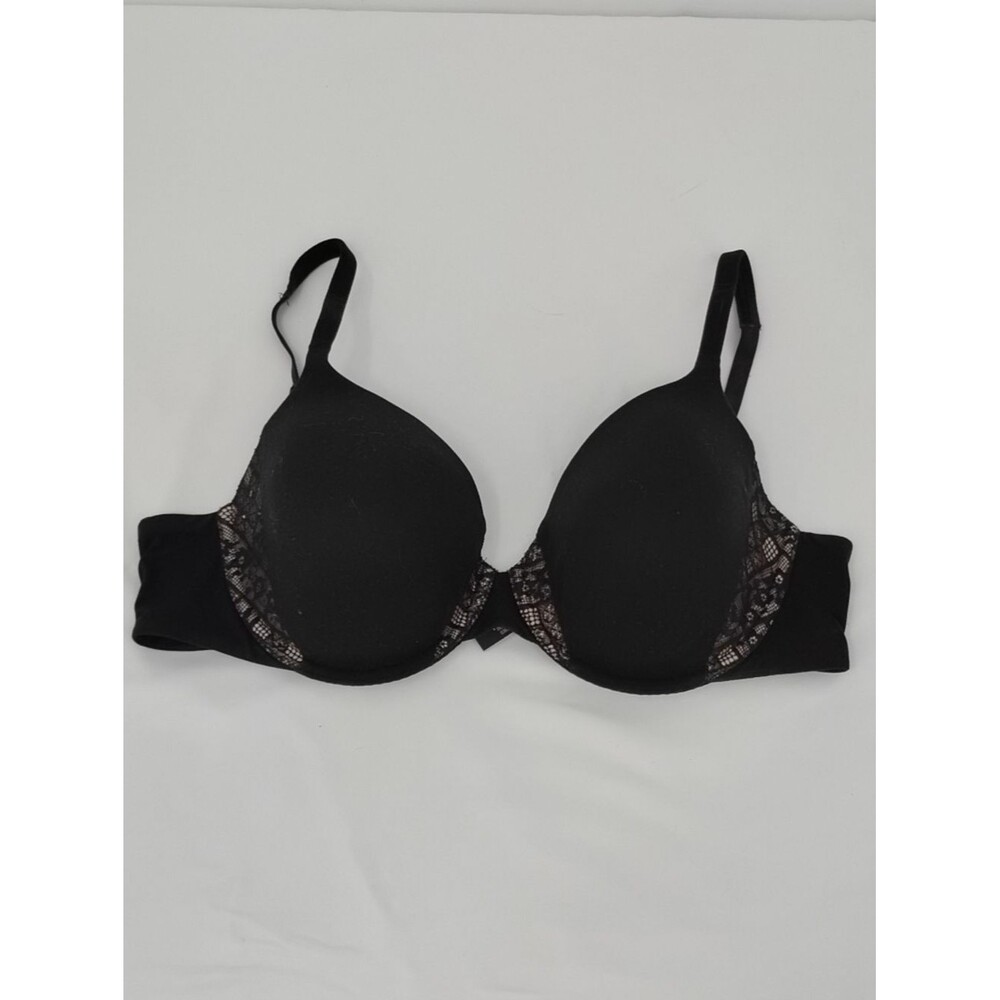 Victoria's Secret Body By Victoria Black T-Shirt Bra Lined Perfect Coverage 38C